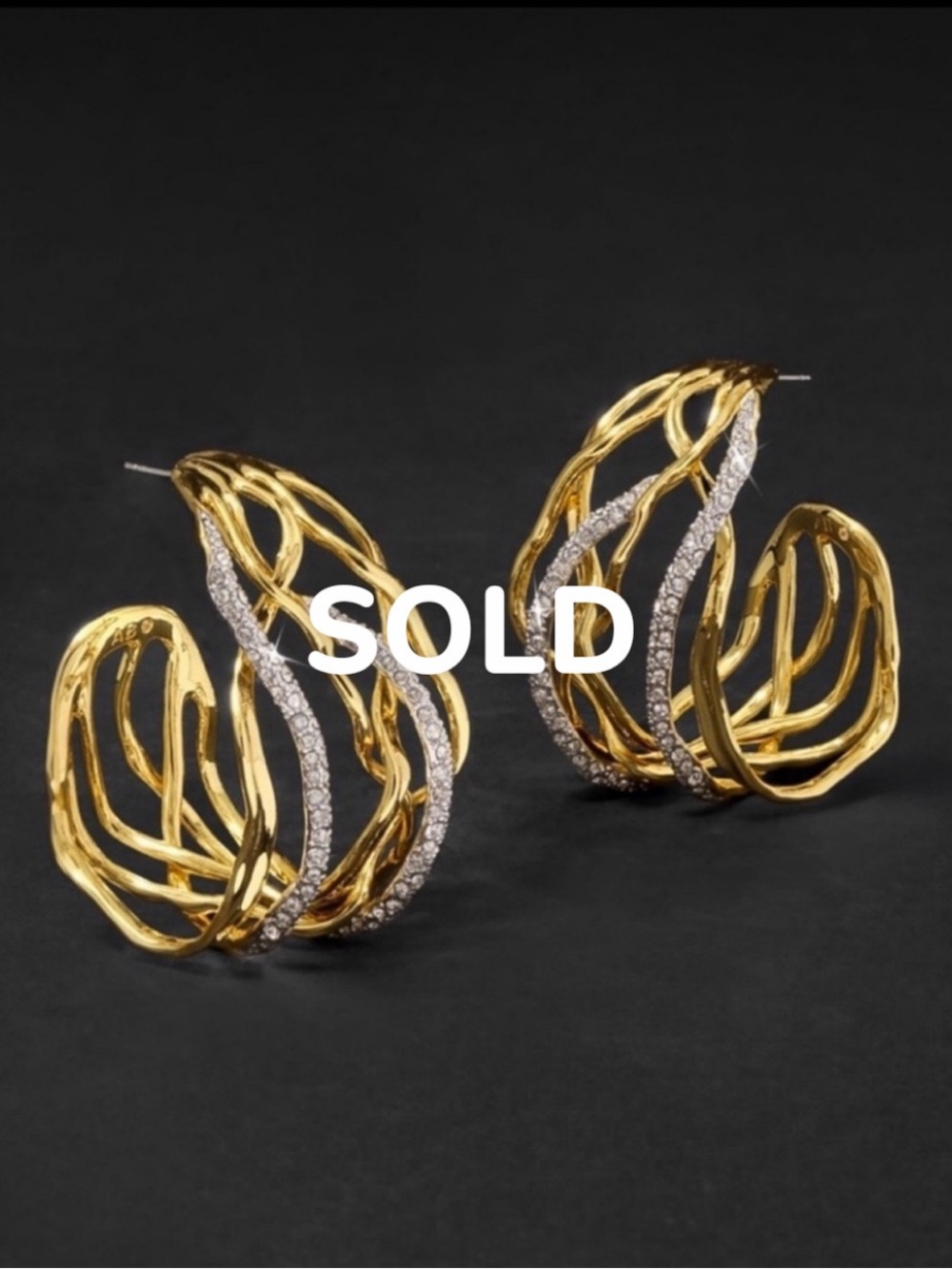 Alexis Bittar Solanales Crystal Woven Hoop Earrings